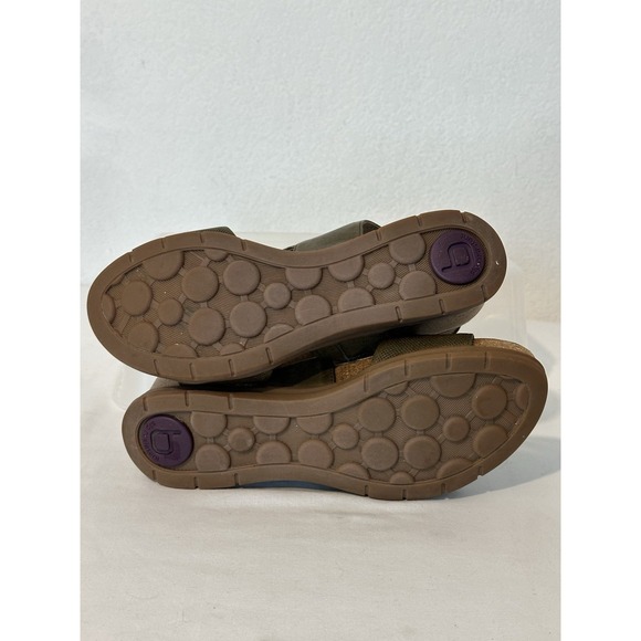 Bionica Palotina Green Leather Sandals Size 8 Ankle Wrap Side Zip Non Slip - Picture 7 of 7